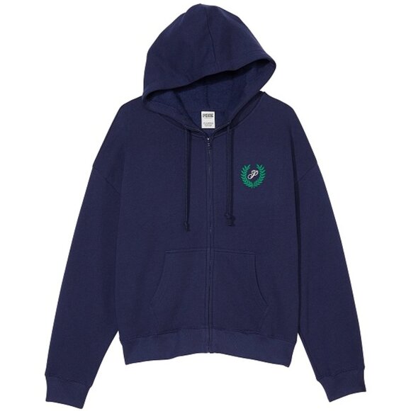 PINK VICTORIA'S SECRET MIDNIGHT BLUE/GREEN FLEECE HOODIE JACKET SZ XXL**NEW! - Picture 4 of 9